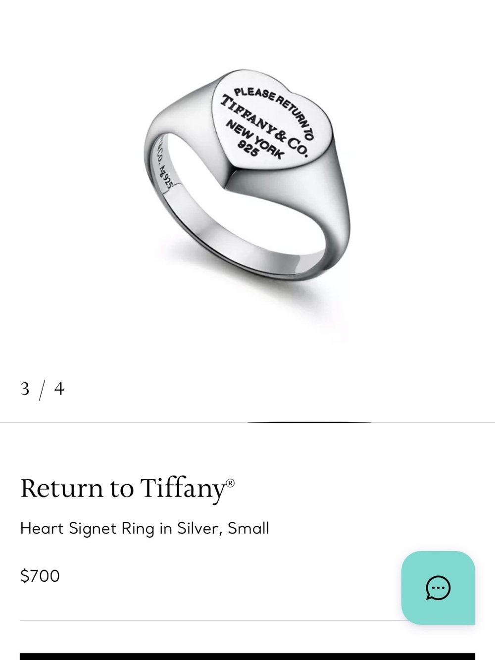 Tiffany & Co. Heart Tag Signet Ring - Silver
SIZE 5 - Picture 8 of 8